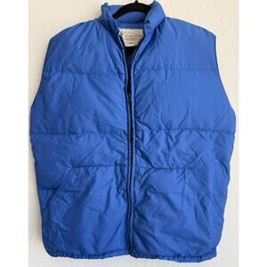 Vintage REI Goose Down Vest Blue Size Large Puffer Hiking Outdoor Classic